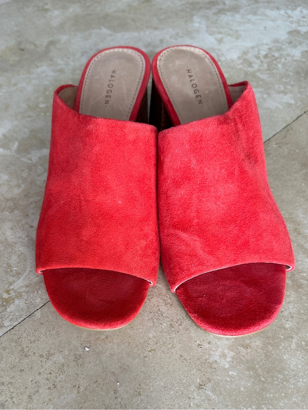 Halogen Red Women’s Suede Slide Heels